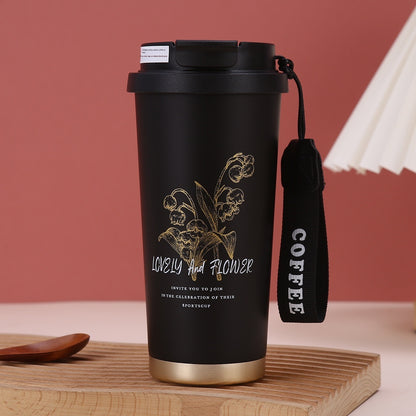 Sleek Portable Coffee Tumbler with Straw