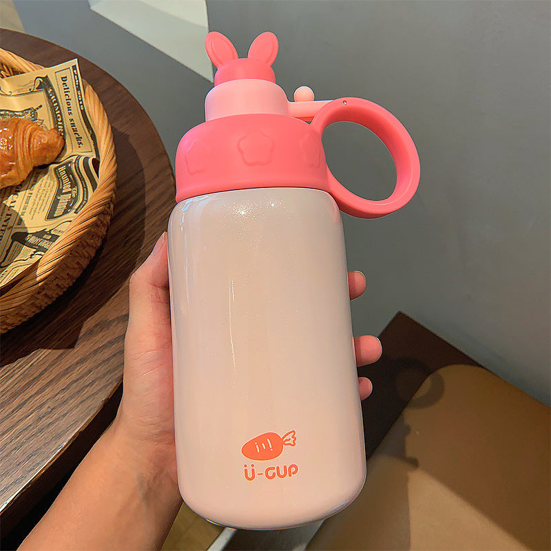 Cute Cartoon Straw Thermos Mug