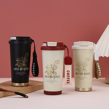 Sleek Portable Coffee Tumbler with Straw